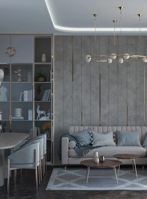 تصميم شقة غرفتين وصالة في اسطنبول